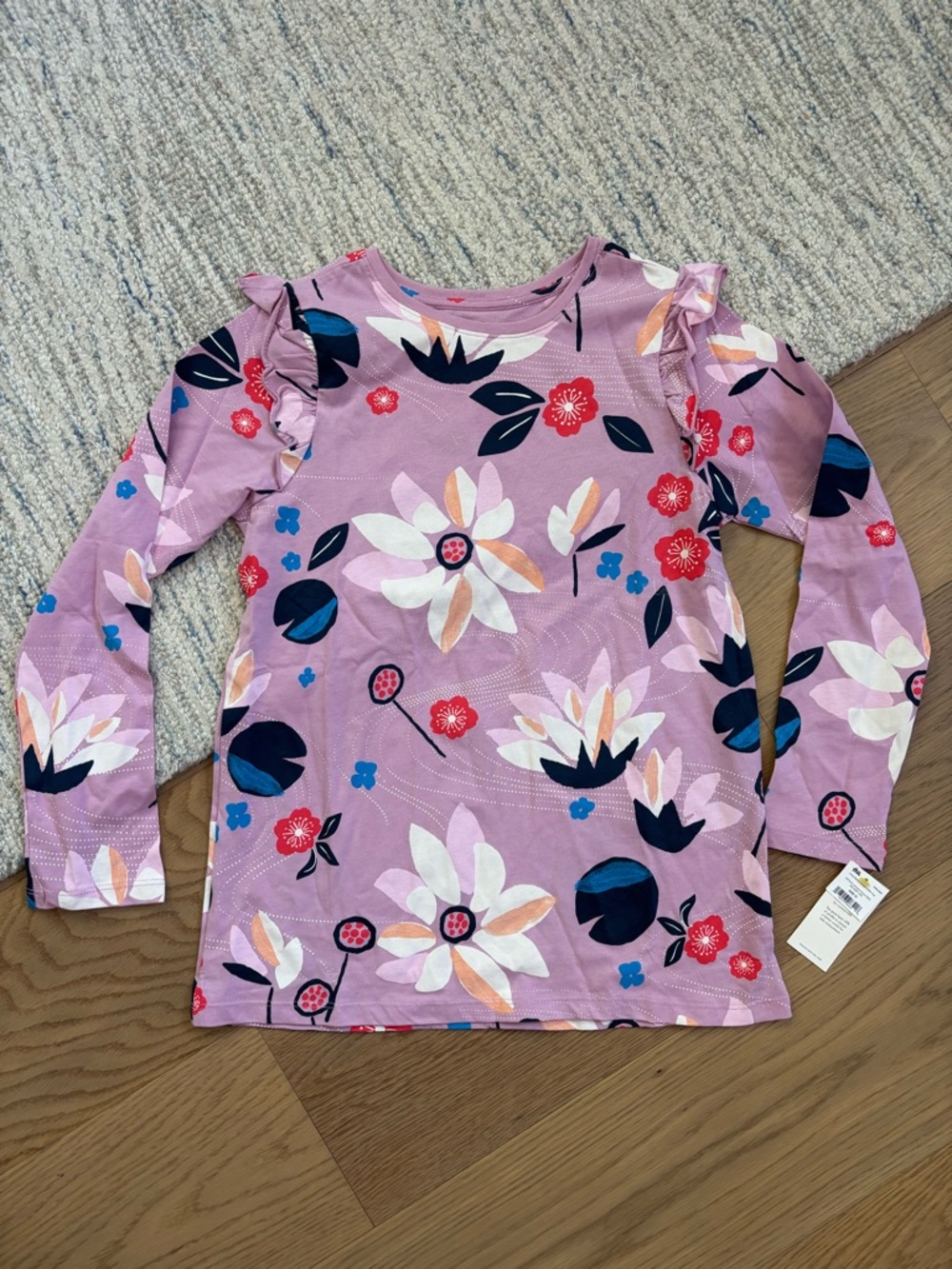 NWT✨ Tea Collection Lavender Floral Ruffle Long-Sleeve Top